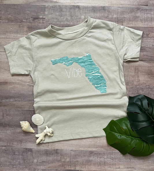 Florida 'vibe' boys tee, wave print Florida t-shirt