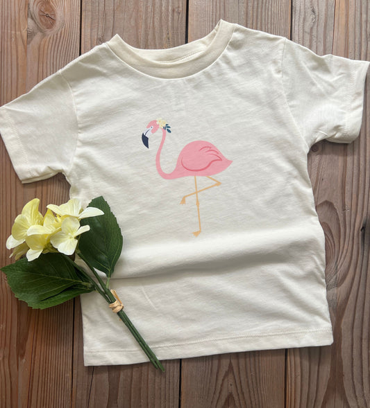 Girl's pink flamingo t-shirt