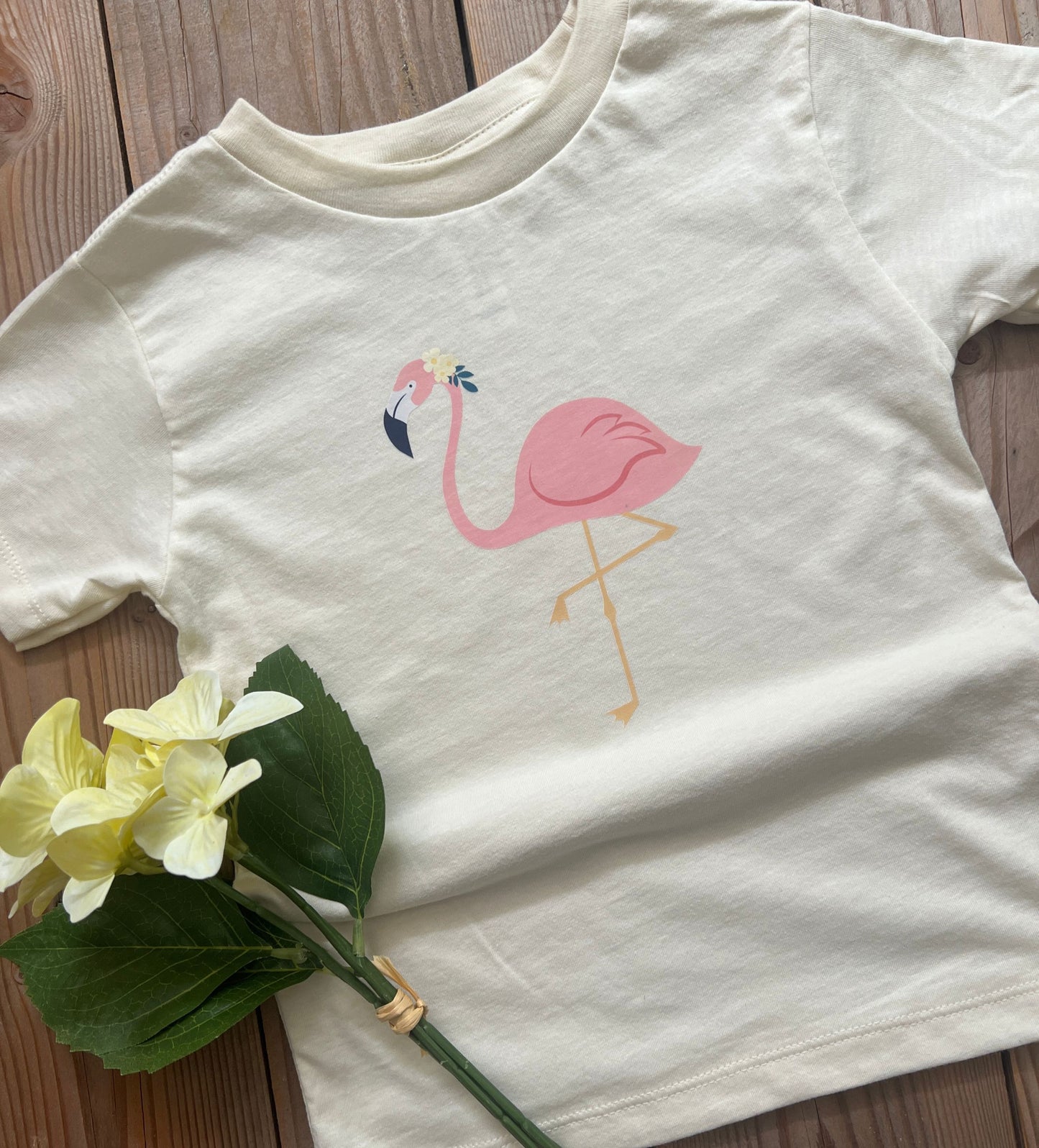 Girl's pink flamingo t-shirt