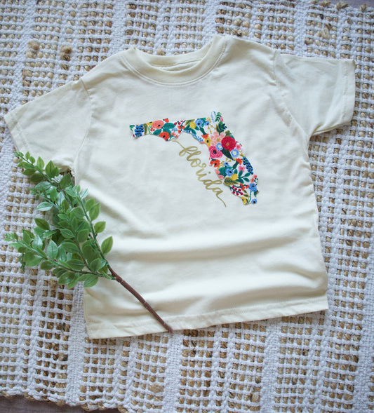 Florida bright floral tee for toddler/girls