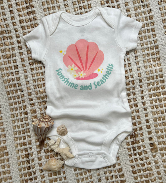 Sunshine and Seashells baby girl bodysuit