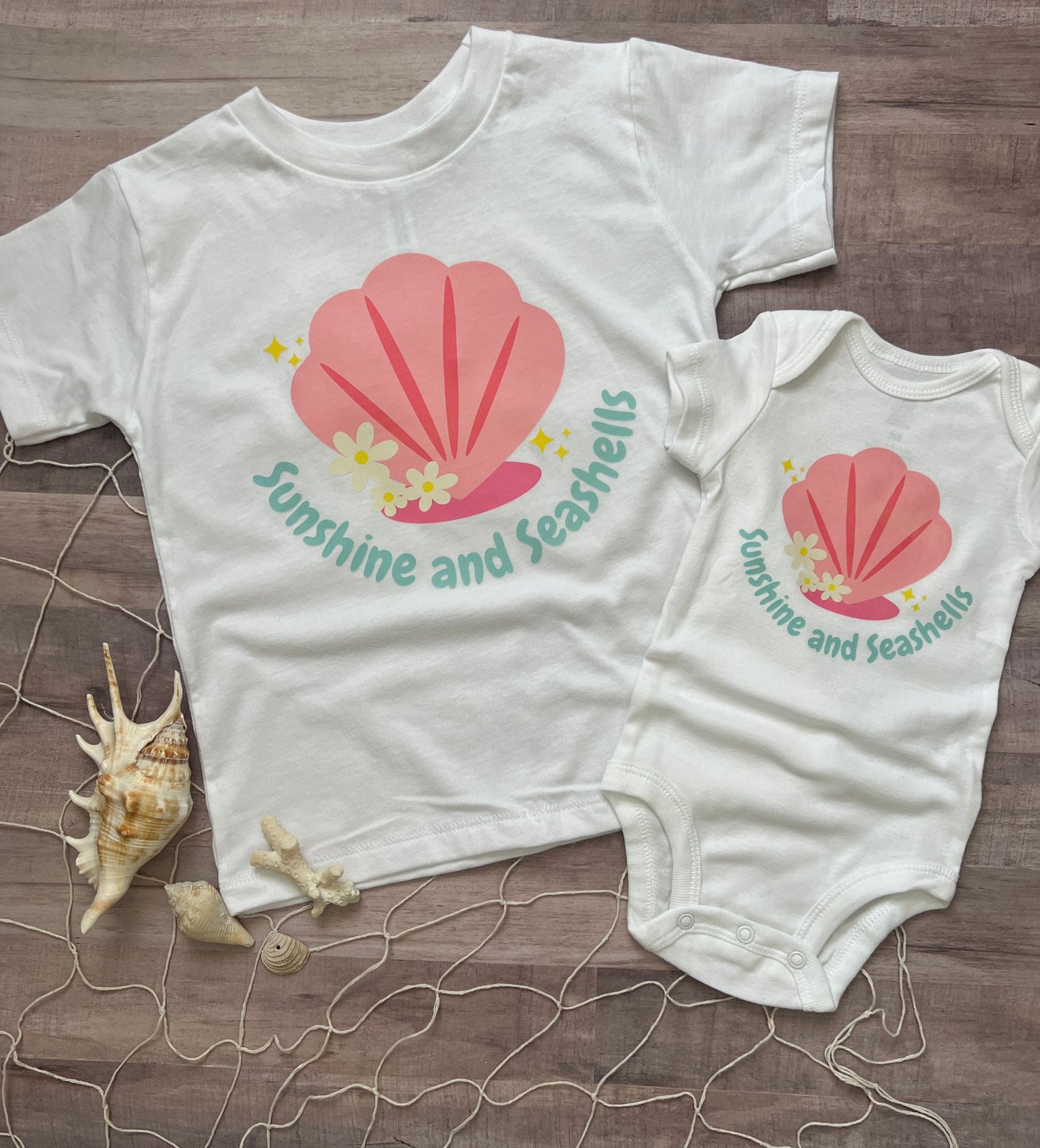 Sunshine and Seashells baby girl bodysuit