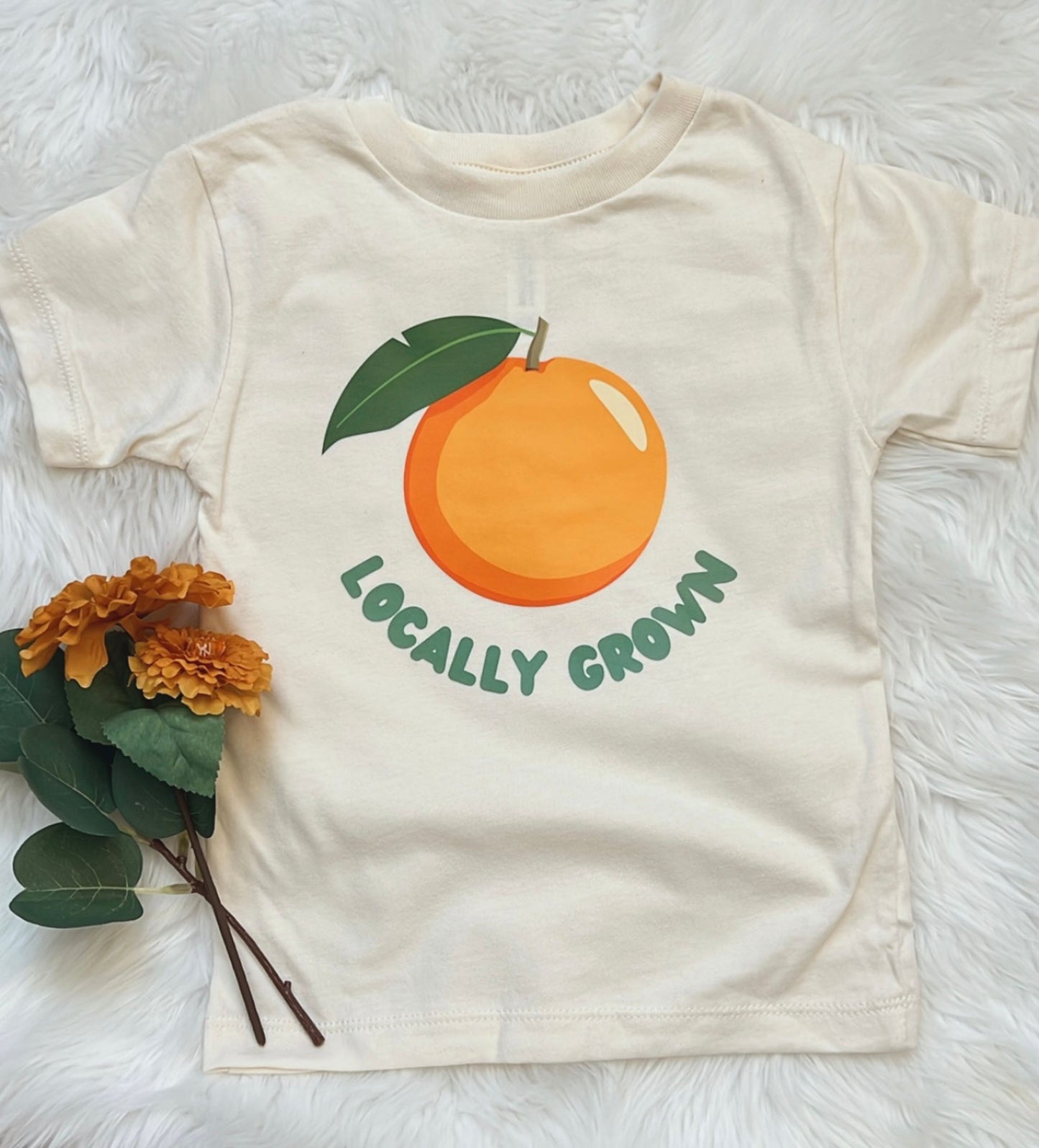 Kid's 'locally grown' orange t-shirt