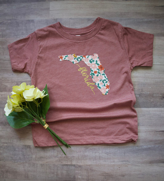 Florida floral tee for toddlers/girls