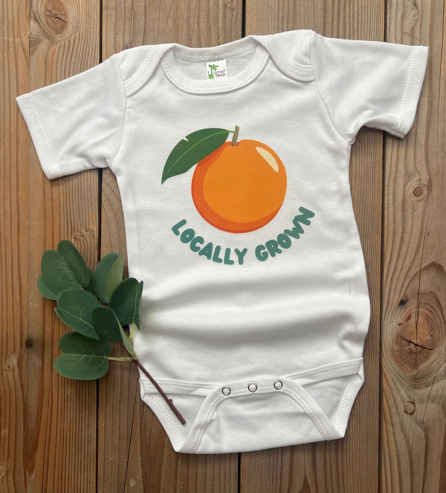 'Locally Grown' gender neutral baby bodysuit