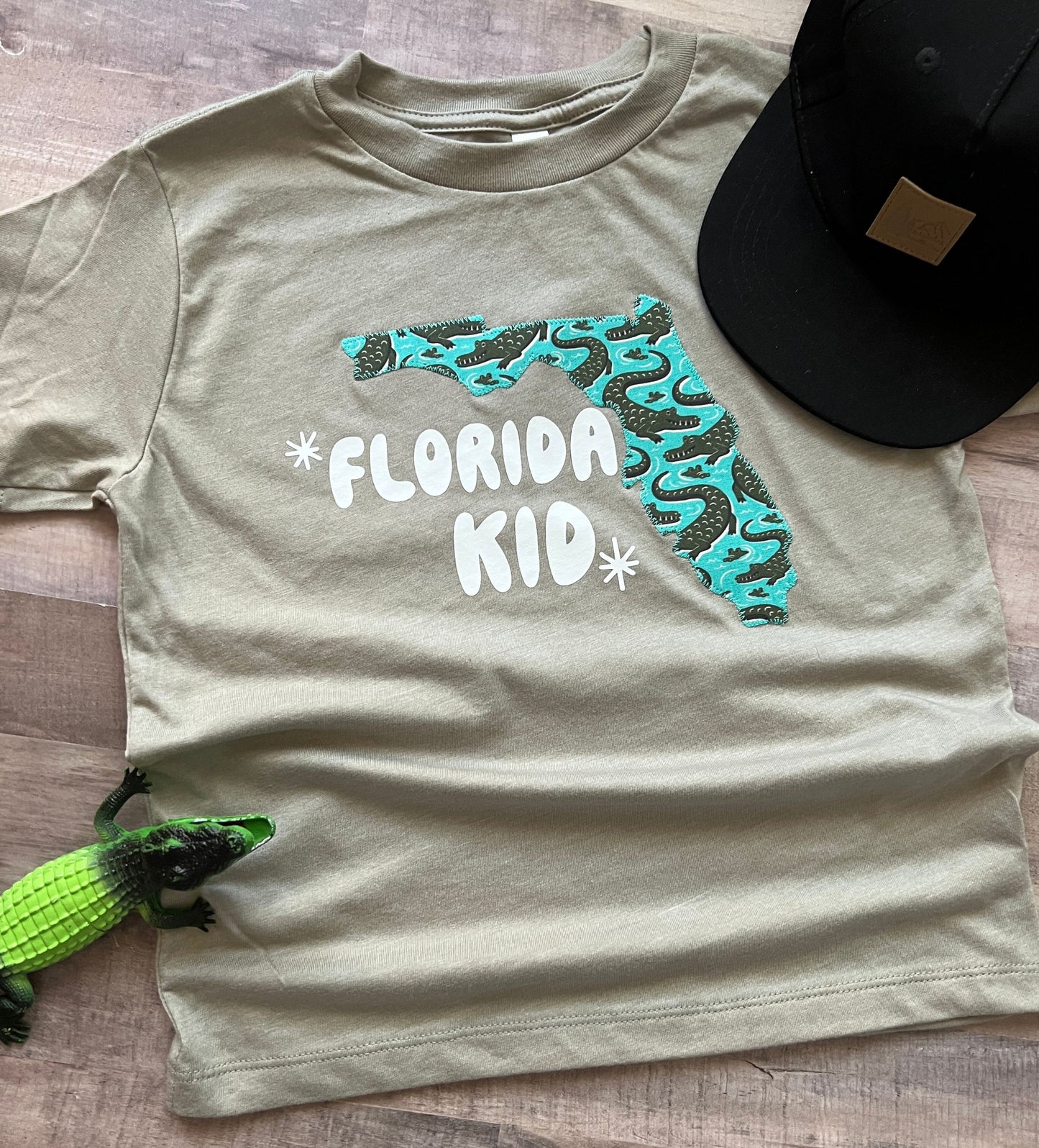 Florida kid boy's tee, alligator print Florida t-shirt