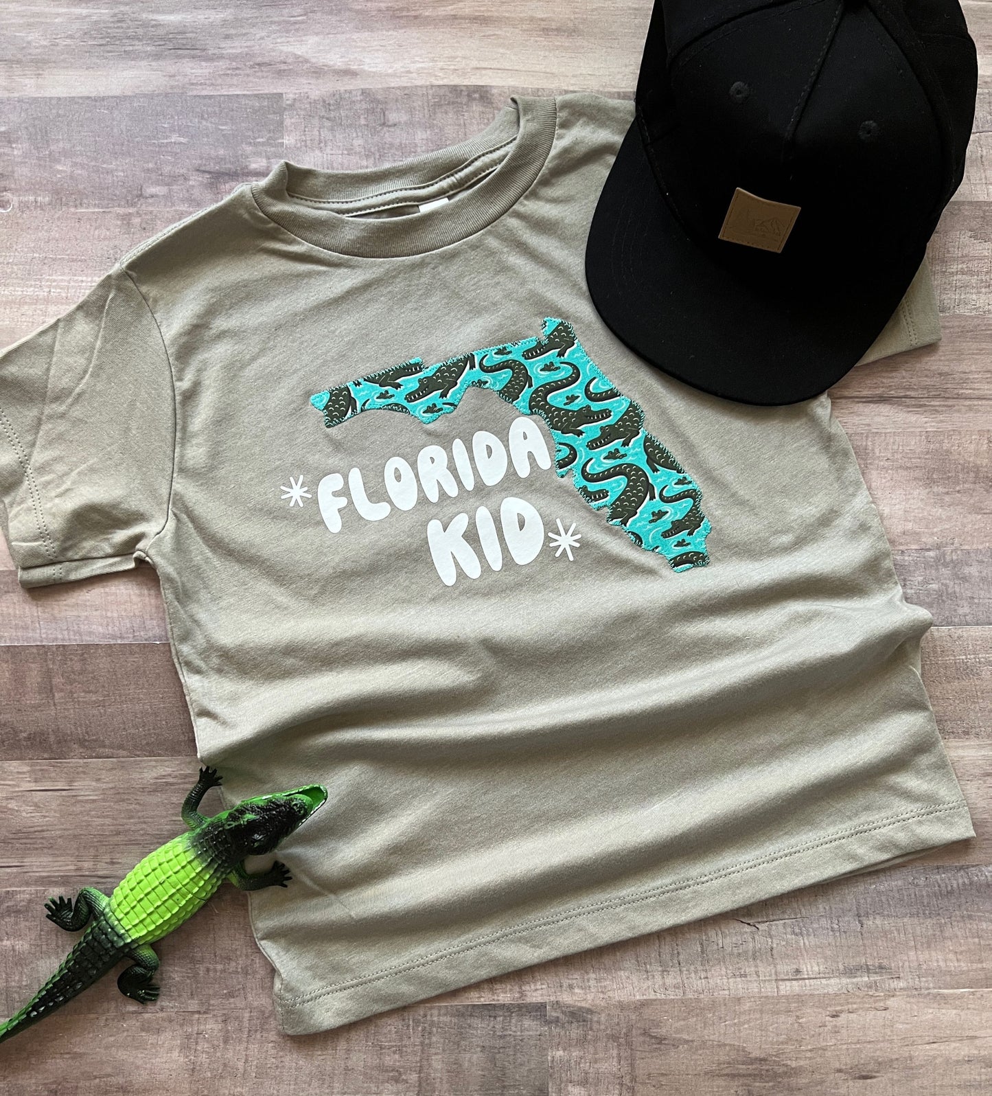 Florida kid boy's tee, alligator print Florida t-shirt