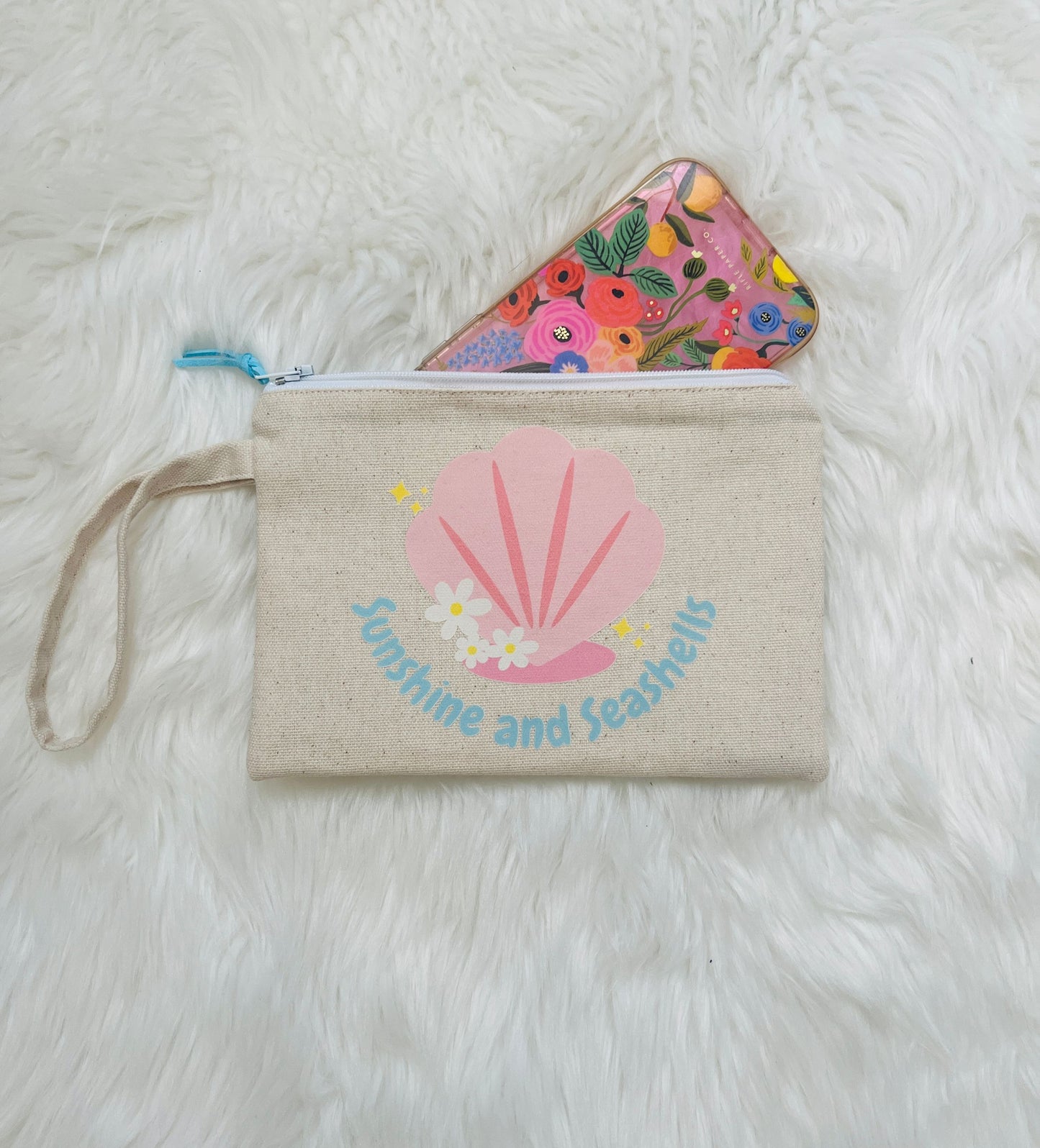 Sunshine and Seashells wristlet