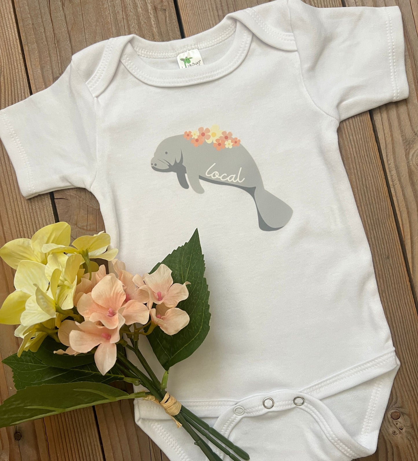 'Local' manatee baby bodysuit