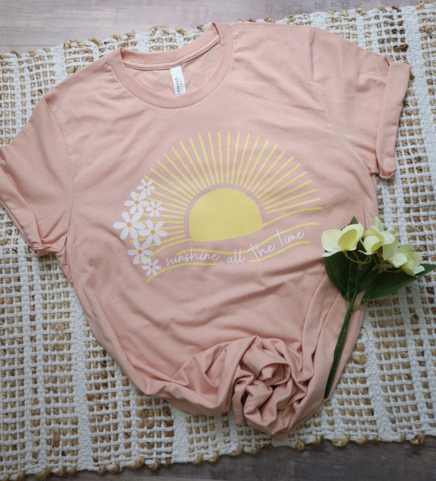 Sunshine all the Time sun and flower t-shirt