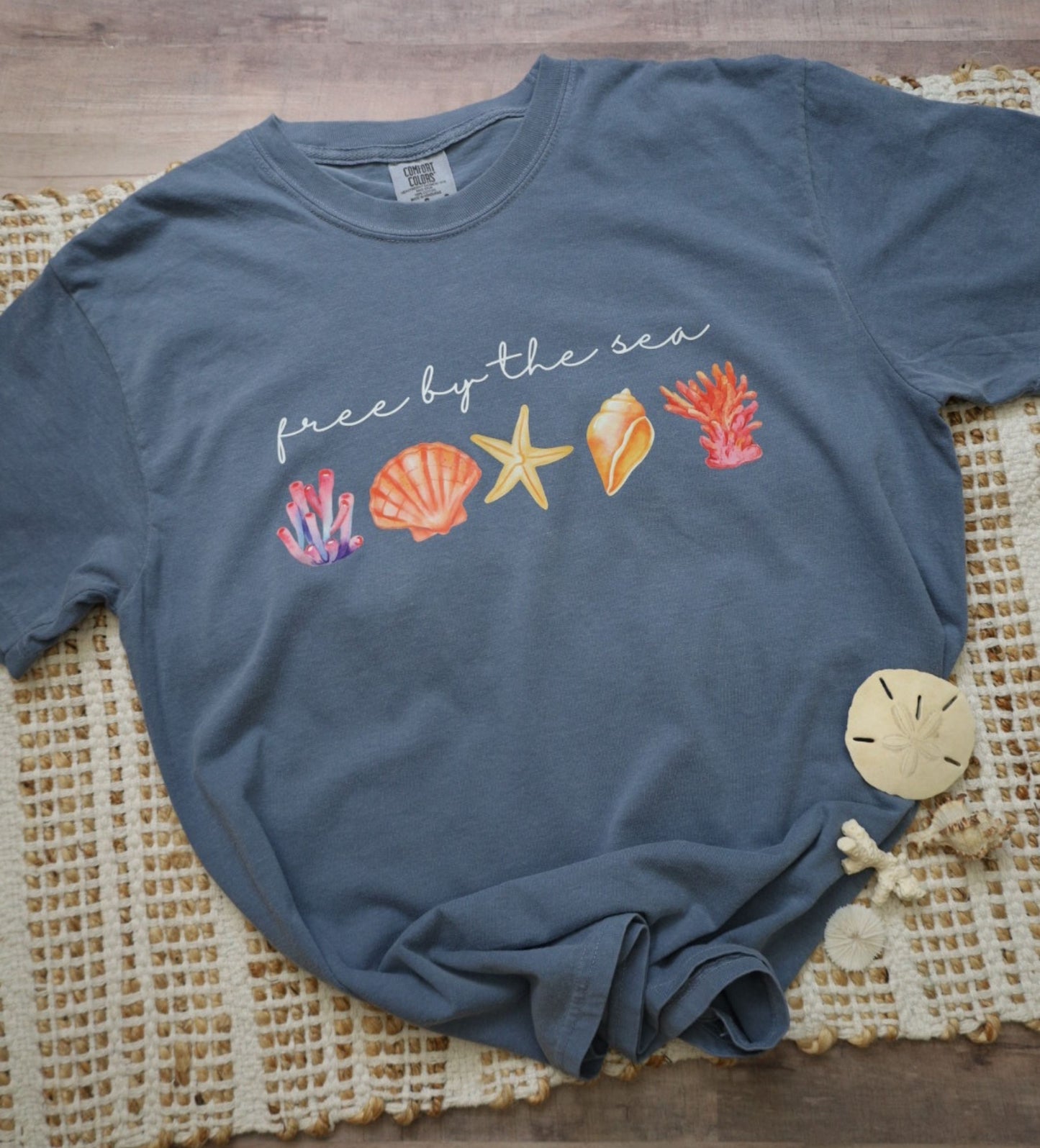 'Free by the Sea' beachy t-shirt