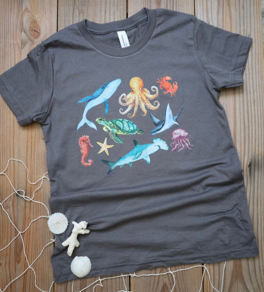 Sea animals kid's tee