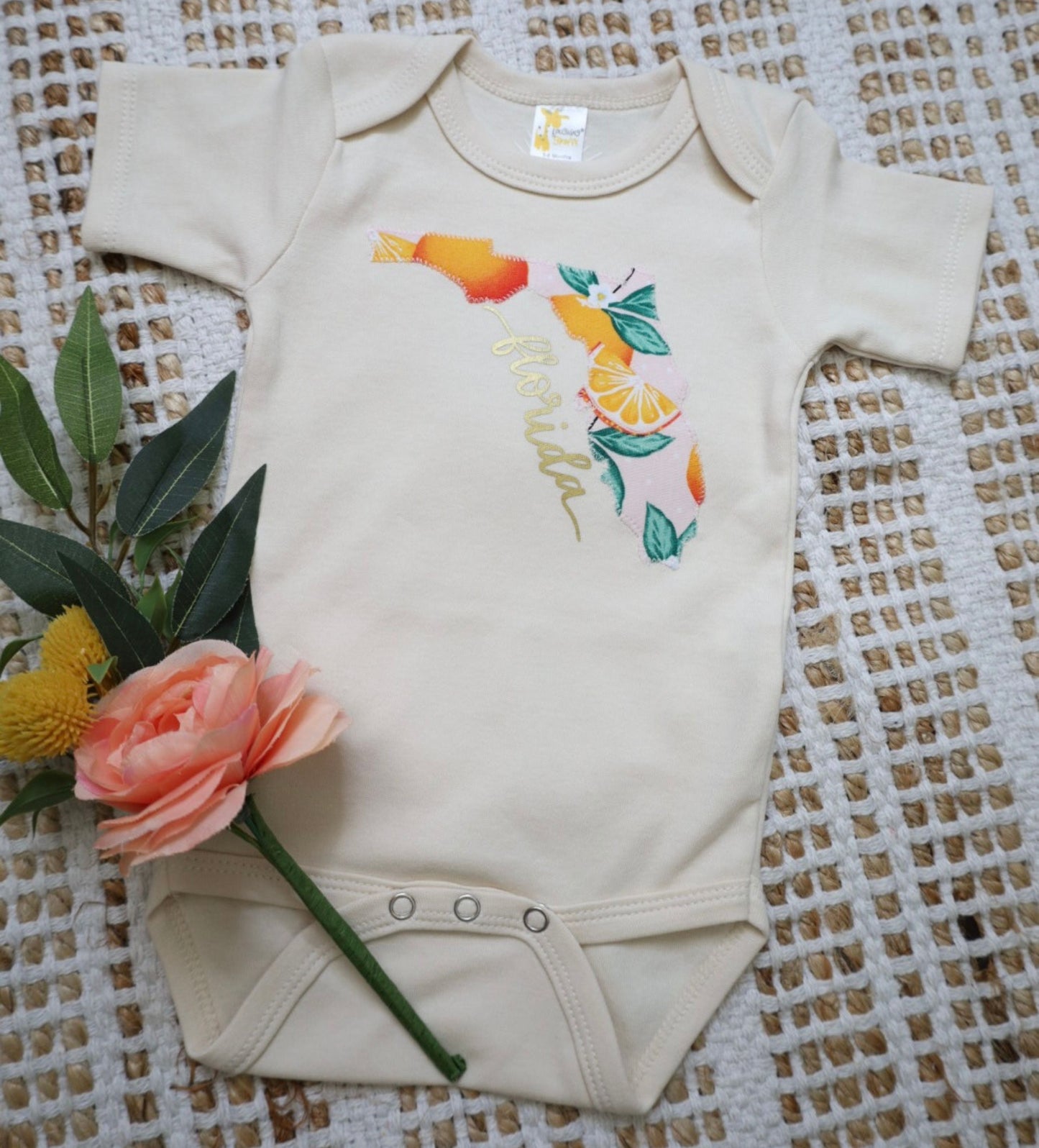 Florida oranges baby girl bodysuit