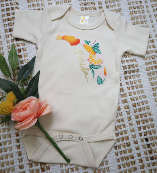 Florida oranges baby girl bodysuit