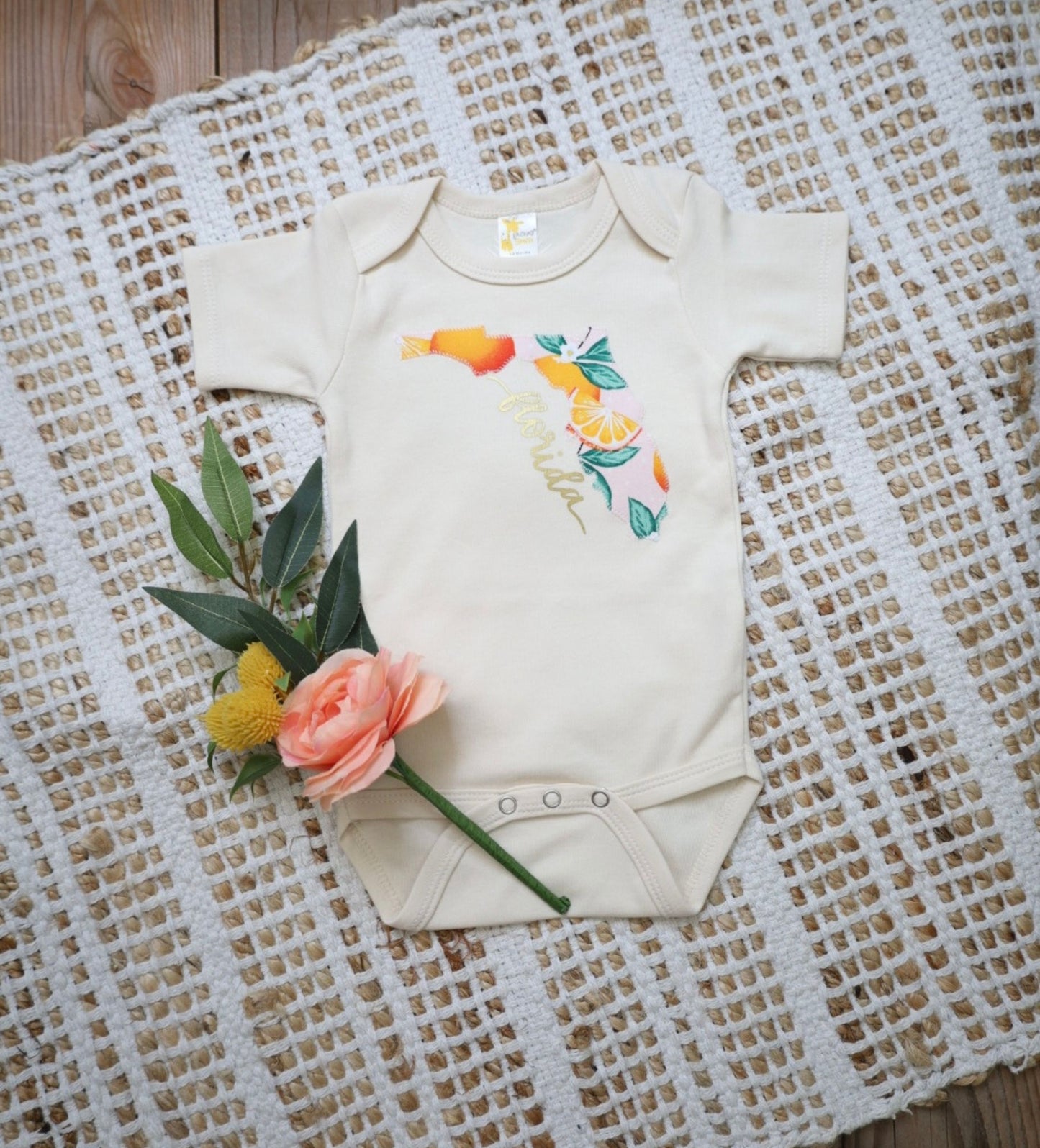 Florida oranges baby girl bodysuit