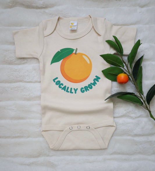 'Locally Grown' gender neutral baby bodysuit