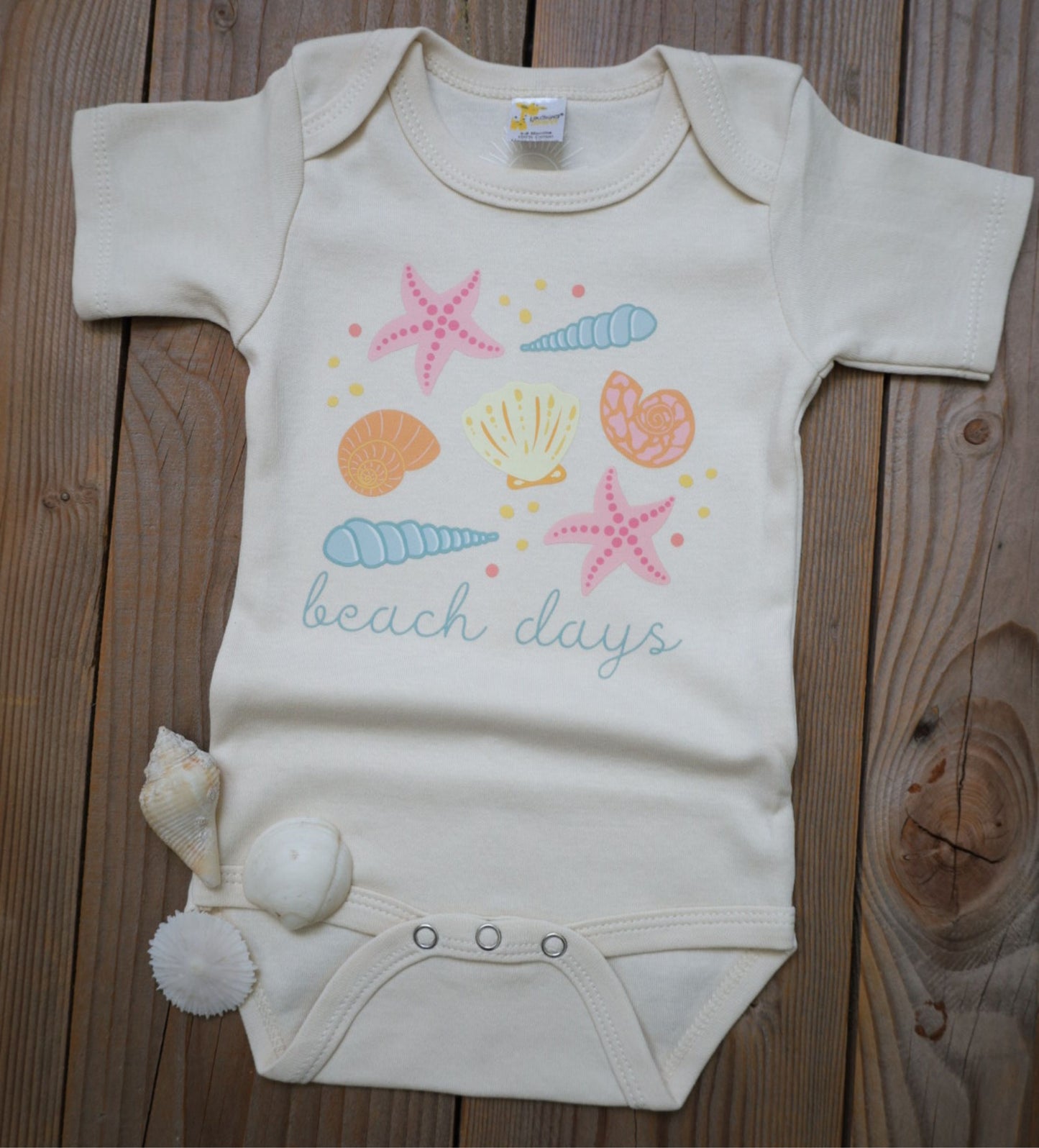 'Beach Days' baby girl bodysuit