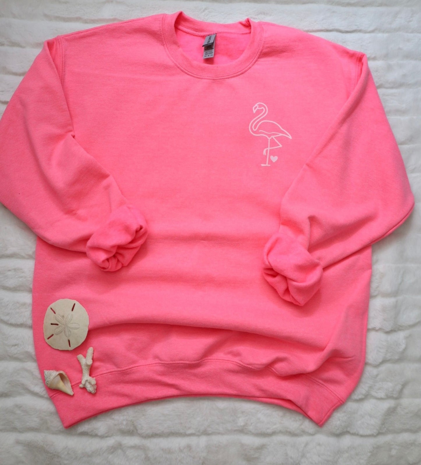 Pink flamingo crewneck sweatshirt