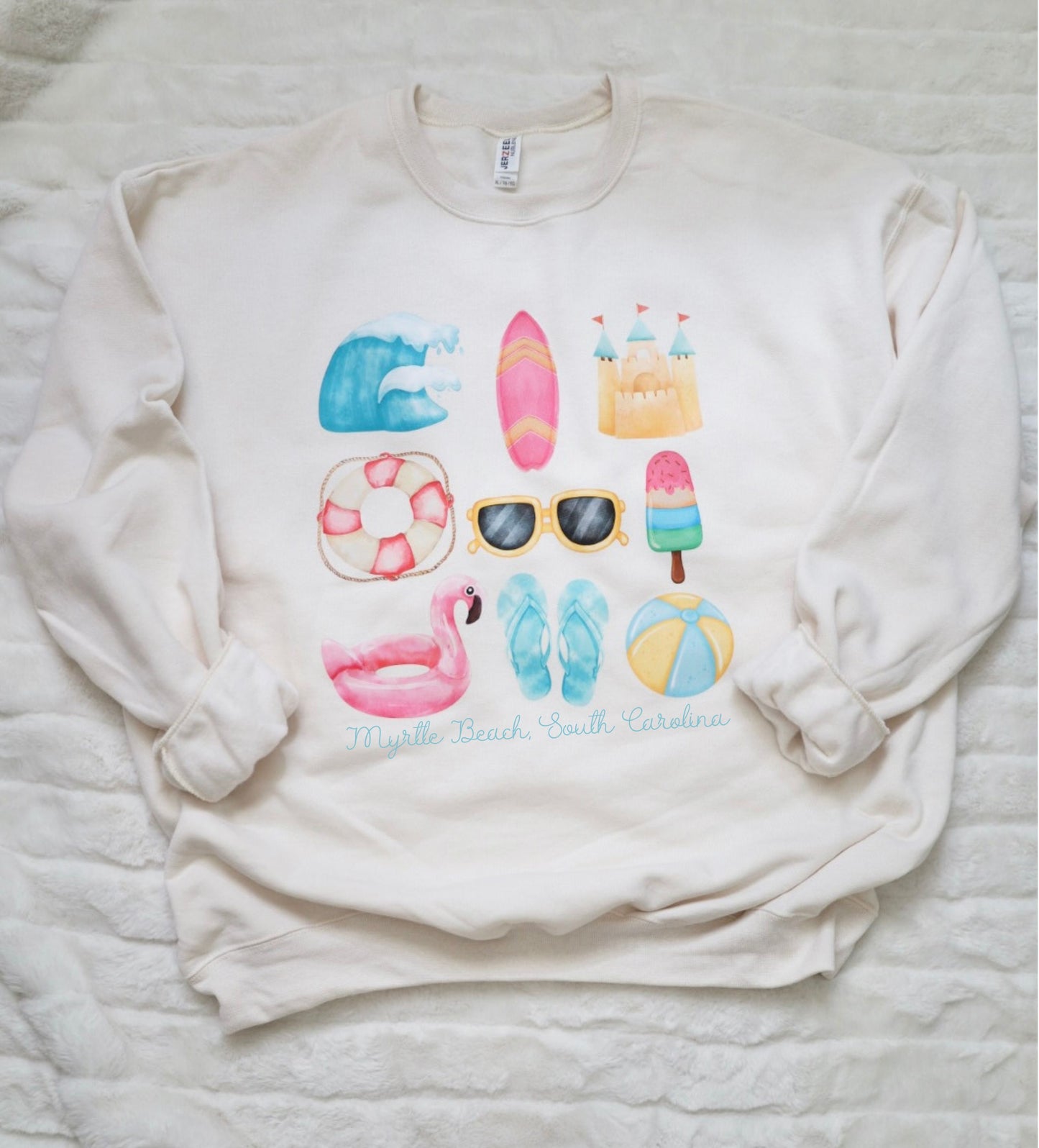 Beachy sweatshirt- personalize with your favorite beach city or state